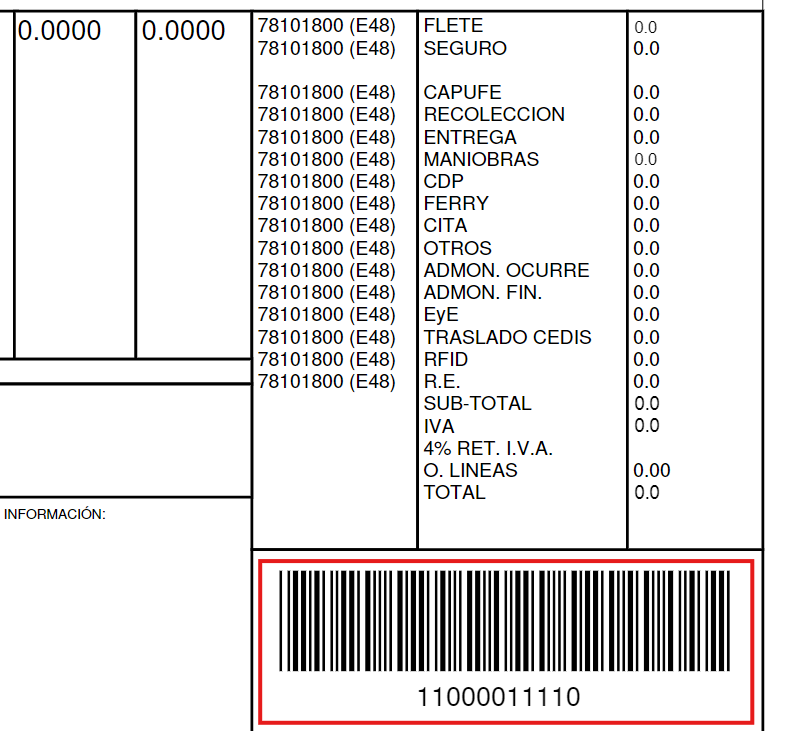 En tu Carta porte, identifíca tu número de Factura